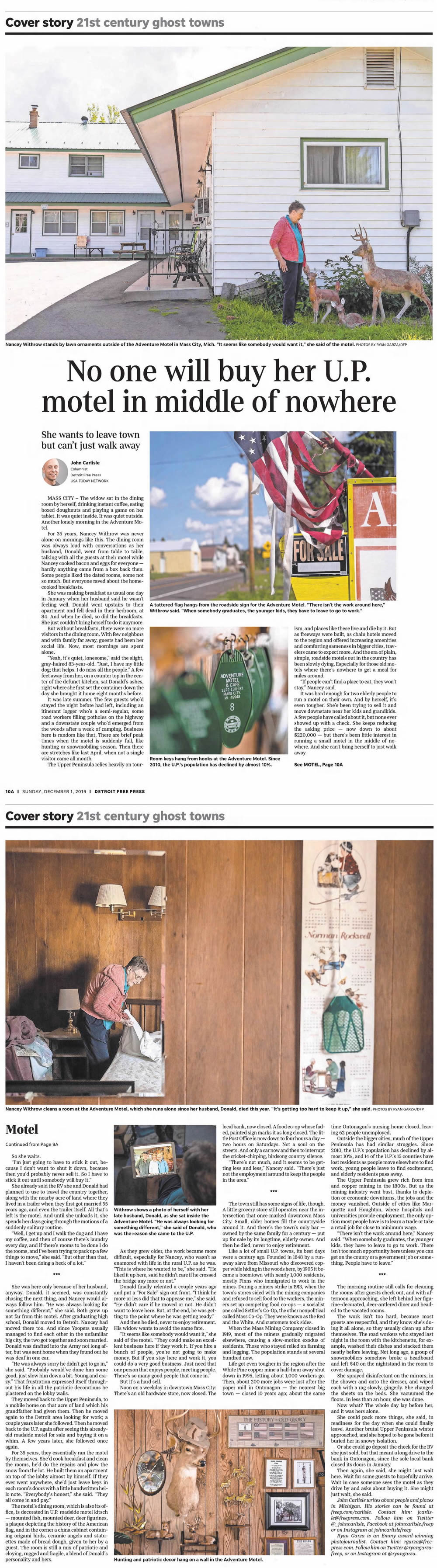 Adventure Motel - Dec 2019 Article Det Free Press (newer photo)